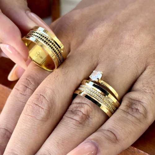 Alianças de casamento em Ouro 18k - Modelo Avenida Paulista