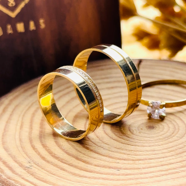 Alianças de casamento em Ouro 18k - Modelo Espírito Santo