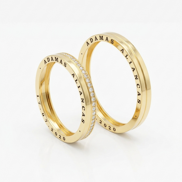 Alianças de casamento em Ouro 18k  - Modelo Lisboa