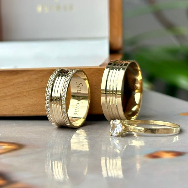 Alianças de casamento em Ouro 18k - Modelo Dubai 7 Milímetros