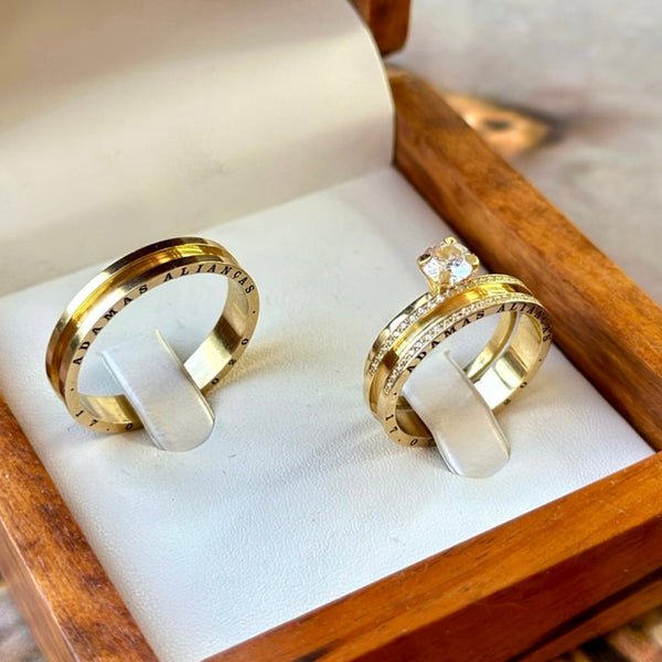 Alianças de Casamento em Ouro 18k - Modelo Sevilha