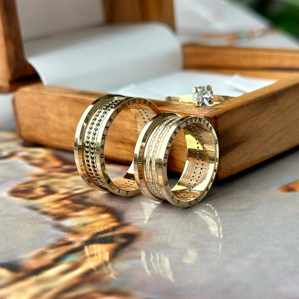 Alianças de casamento em Ouro 18k  - Modelo Búzios