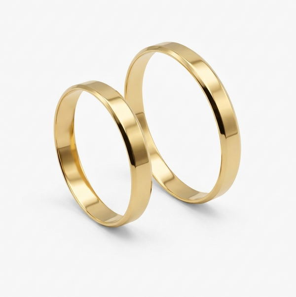 Alianças de Ouro 18k - Chanfrada 3 mm