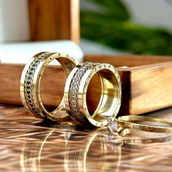 Alianças de casamento em Ouro 18k- Modelo Punta Cana