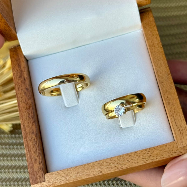 Alianças em Ouro 18k  - Modelo “Diga sim pra mim”