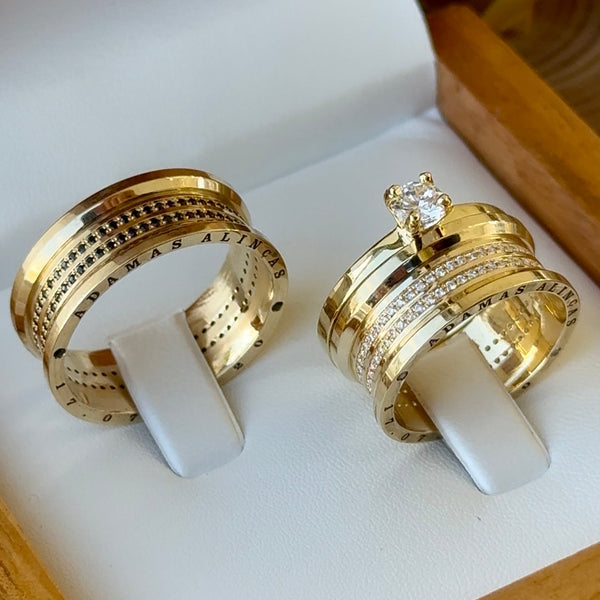 Alianças em Ouro 18k  - Modelo Búzios