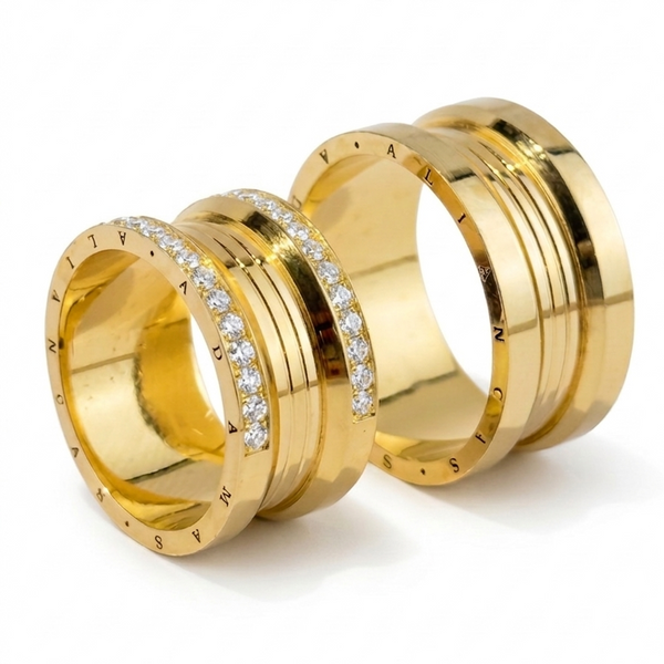Alianças em Ouro 18k - Modelo Dubai