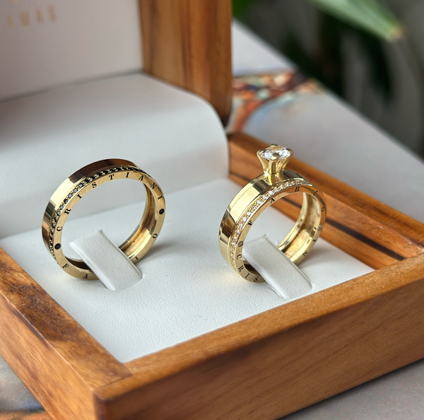 Alianças de casamento em Ouro 18k  - Modelo Acapulco