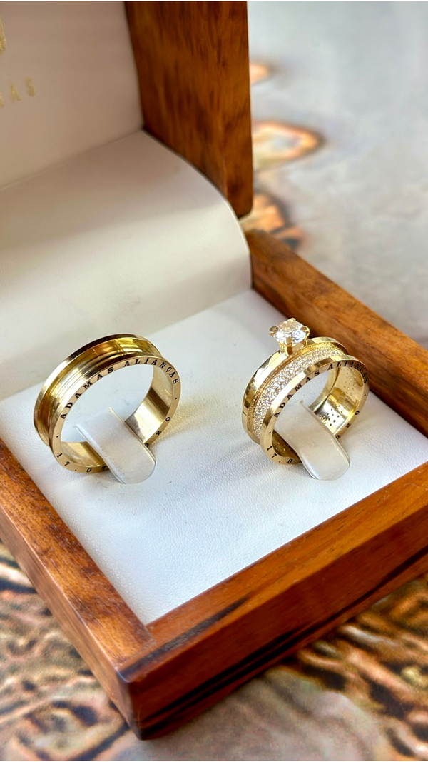 Alianças de casamento em Ouro 18k - Modelo Málaga