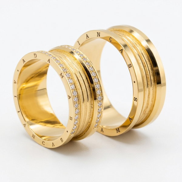 Alianças em Ouro 18k - Modelo Roma