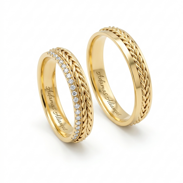 Alianças de casamento em Ouro 18k  - Modelo Laços