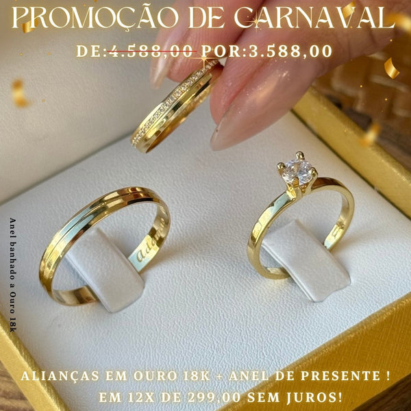Alianças de casamento em Ouro 18k - OUTONO