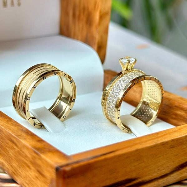 Alianças de Casamento em Ouro 18k  - Modelo Nigro