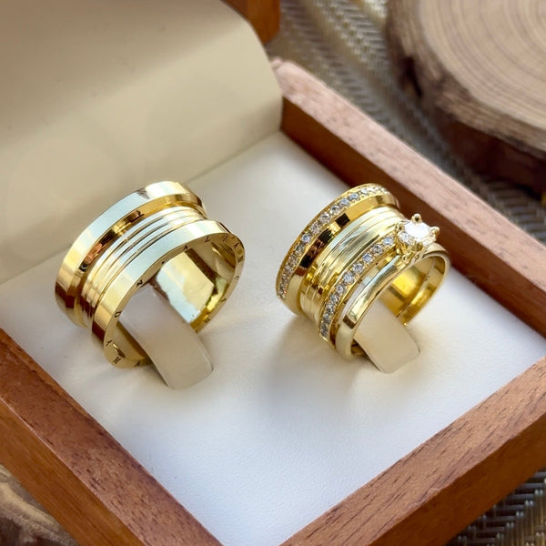Alianças em Ouro 18k - Modelo Dubai