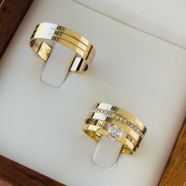 Alianças em Ouro 18k - Modelo New York