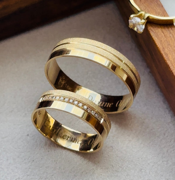 Alianças de casamento em Ouro 18k - Modelo Barcelona