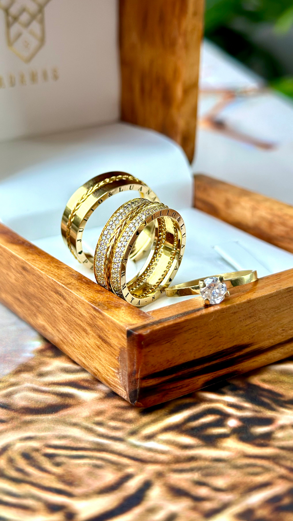 Alianças de casamento em Ouro 18k - Modelo Maldivas