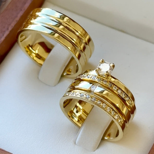 Alianças em Ouro 18k - Modelo Bolevard