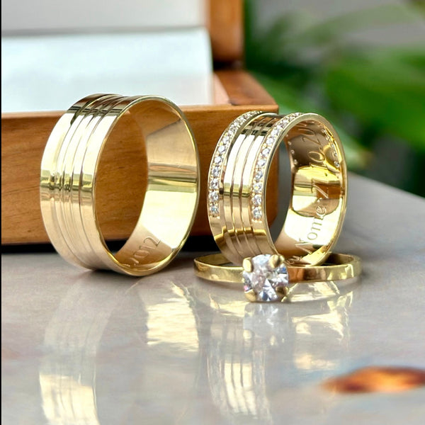 Alianças de casamento em Ouro 18k - Modelo Dubai 8 Milímetros