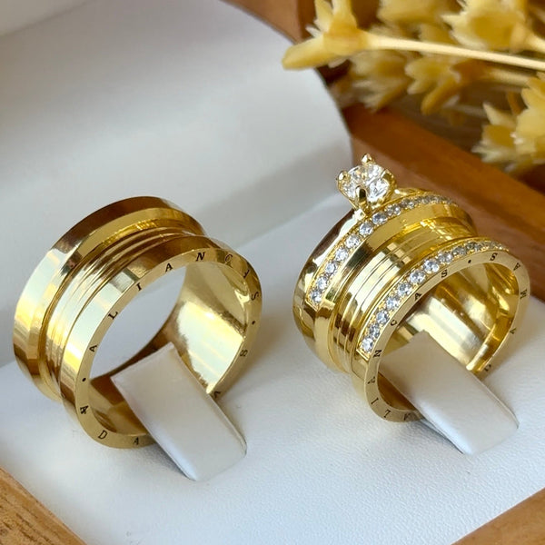 Alianças em Ouro 18k - Modelo Dubai