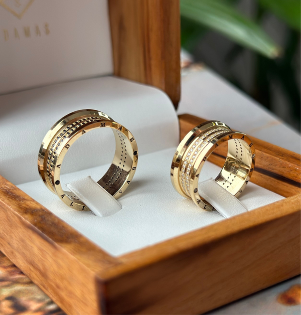 Alianças de casamento em Ouro 18k  - Modelo Búzios