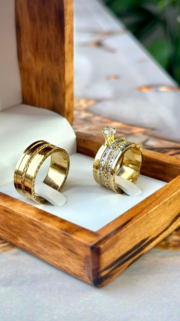 Alianças de casamento em Ouro 18k - Modelo Cancún