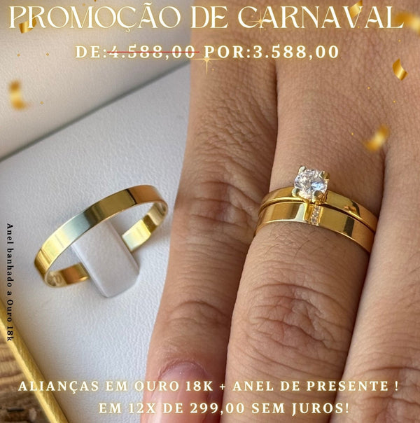Alianças de casamento em Ouro 18k - PRIMAVERA