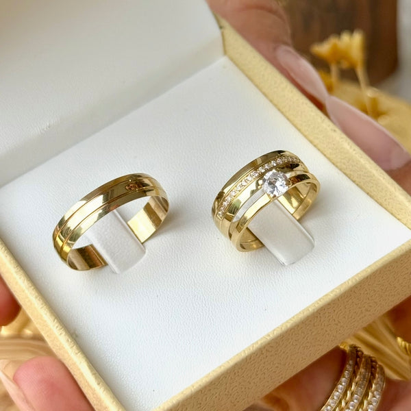 Alianças de casamento em Ouro 18k - Modelo Minas Gerais