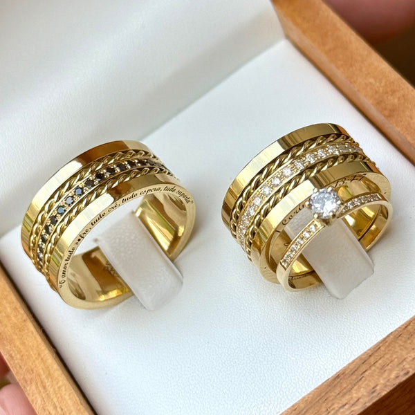 Alianças em Ouro 18k
- Modelo Pinheiros