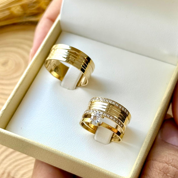 Alianças de casamento em Ouro 18k - Modelo Dubai 8 Milímetros