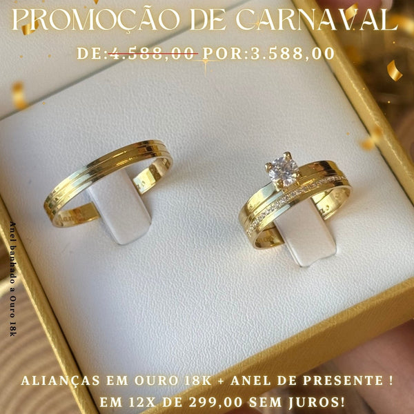 Alianças de casamento em Ouro 18k - VERÃO