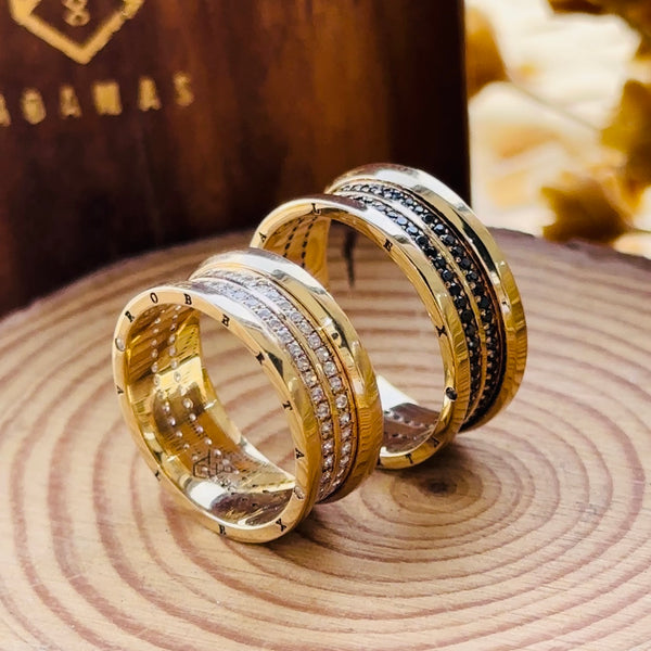 Alianças de casamento em Ouro 18k  - Modelo Búzios