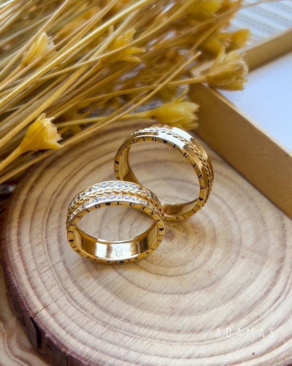 Alianças de casamento em Ouro 18k - Modelo Bahamas