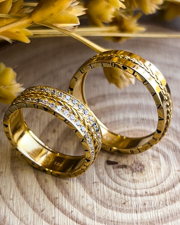 Alianças de casamento em Ouro 18k - Modelo Bahamas