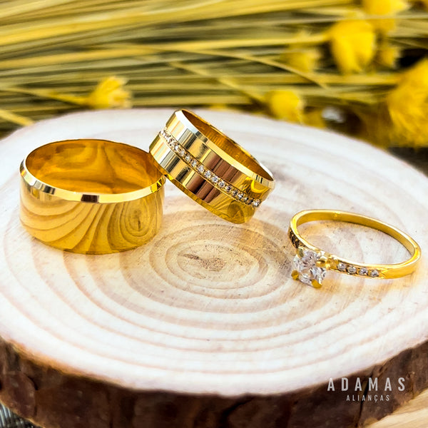 Aliança  em Ouro 18k - Modelo Ipiranga