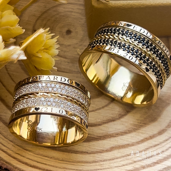 Alianças de casamento em Ouro 18k  - Modelo Paris