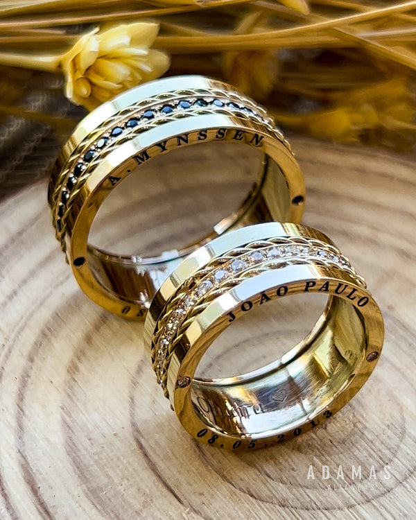 Alianças de casamento em Ouro 18k- Modelo Punta Cana