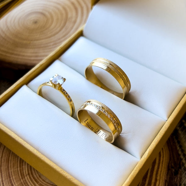 Alianças de casamento em Ouro 18k - Modelo Barcelona