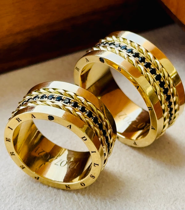 Alianças de casamento em Ouro 18k  - Modelo Londres