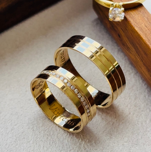 Alianças de casamento em Ouro 18k - Modelo New York