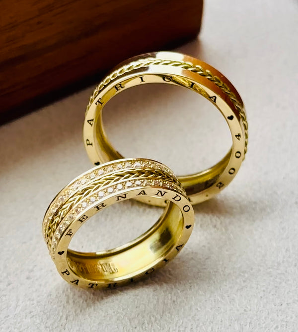 Alianças de casamento em Ouro 18k - Modelo Bahamas