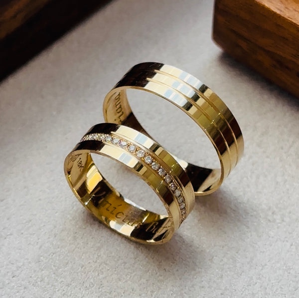 Alianças de casamento em Ouro 18k - Modelo New York