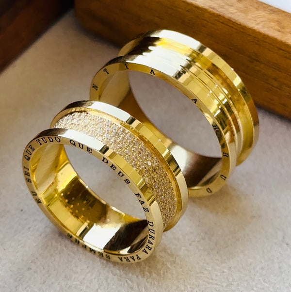 Alianças de casamento em Ouro 18k - Modelo Madri