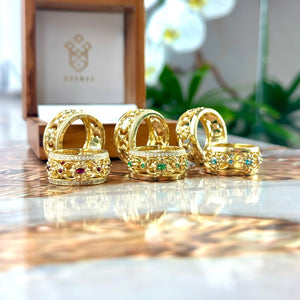 Alianças de casamento em Ouro 18k - Realeza Rubi