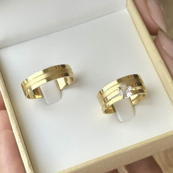 Alianças em Ouro 18k - Modelo Goiás