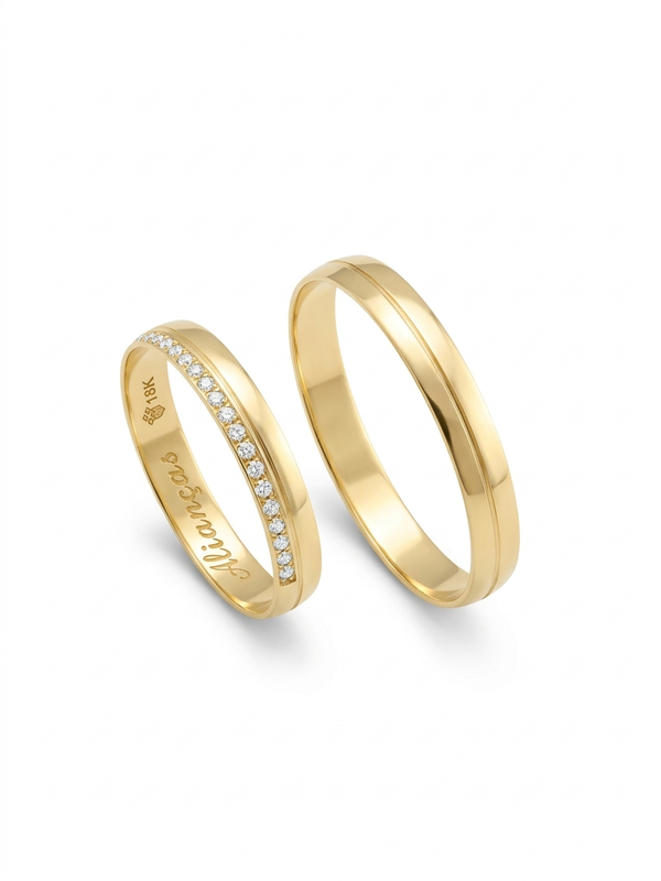 Alianças de casamento em Ouro 18k - INVERNO