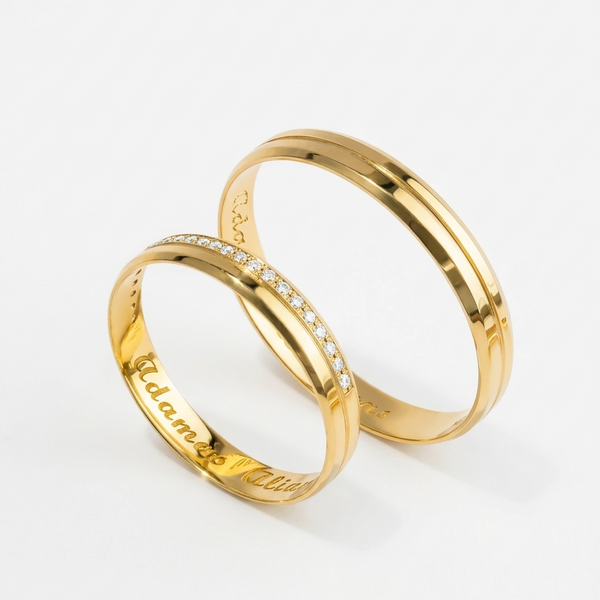 Alianças de casamento em Ouro 18k - OUTONO