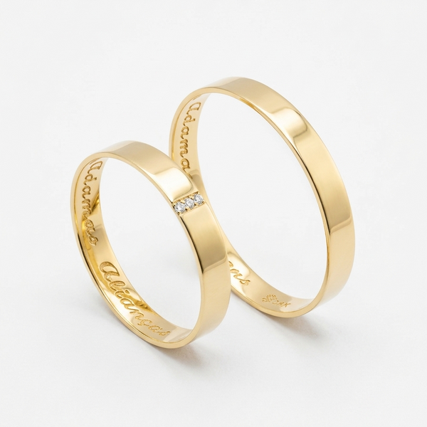 Alianças de casamento em Ouro 18k - PRIMAVERA