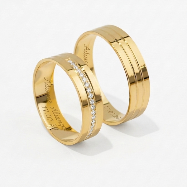Alianças em Ouro 18k - Modelo New York