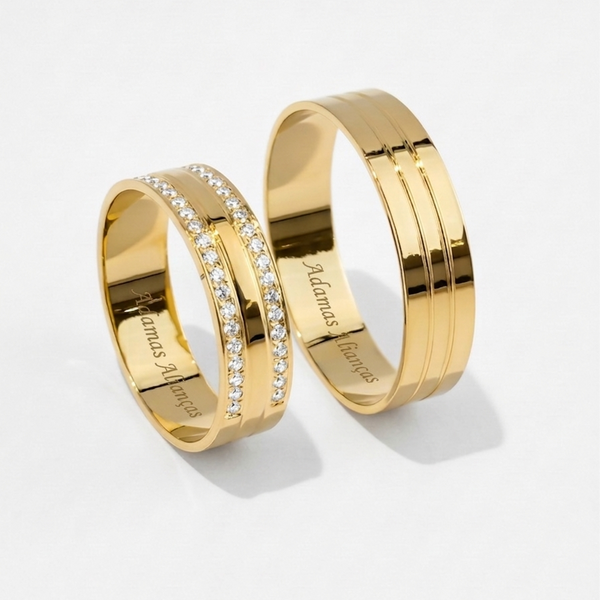 Alianças em Ouro 18k- Modelo Copacabana